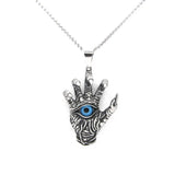 Skull Hand Mens Pendant Stainless Steel Eyeball Pendant
