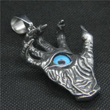 Skull Hand Mens Pendant Stainless Steel Eyeball Pendant