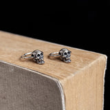 Skull Head Hoop Loop Earrings 925 Silver Circle Earrings Punk Party Jewelry