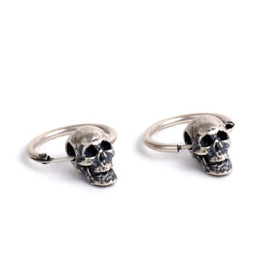 Skull Head Hoop Loop Earrings 925 Silver Circle Earrings Punk Party Jewelry