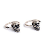 Skull Head Hoop Loop Earrings 925 Silver Circle Earrings Punk Party Jewelry