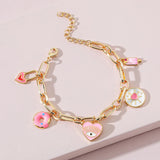 Enamel Charms Hand Chain Bracelet For Women