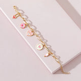 Enamel Charms Hand Chain Bracelet For Women