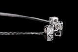 Square Box Cube Pendant Necklace For Women 925 Sterling Silver Jewelry