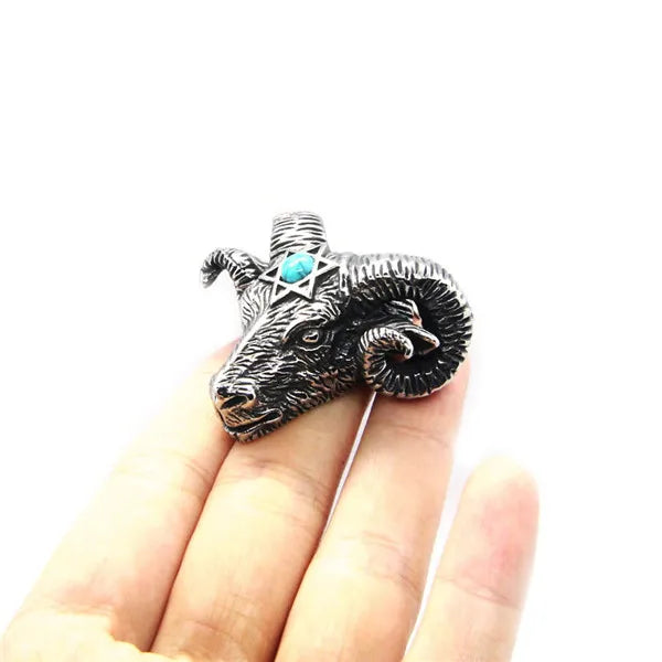 Star Goat Pendant Stainless Steel Man Pendant Necklace