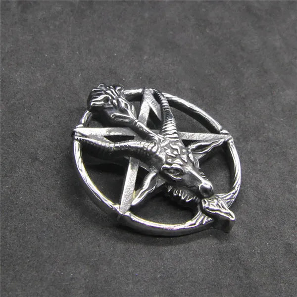 Star Leader Goat Pendant Stainless Steel Man Necklace
