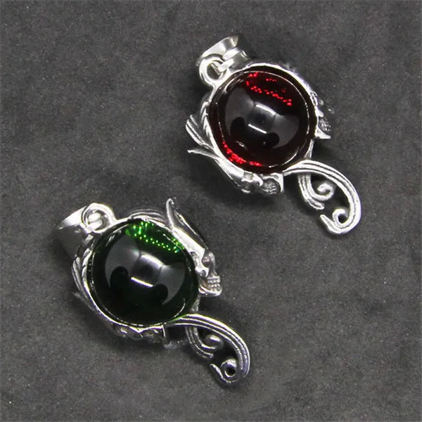 Stone Skull Pendant Stainless Steel Man Necklace
