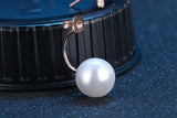 Sterling Silver 925 Crystal Bowknot Pearl Stud Earrings Jewelry