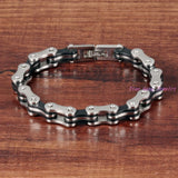 Stainless Steel Men Bracelet 8.85' Bicycle Chain Bangle