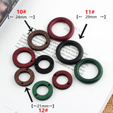 Colorful Cartoon Geometric Wood Bead Diy Jewelry Pendant