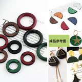Colorful Cartoon Geometric Wood Bead Diy Jewelry Pendant