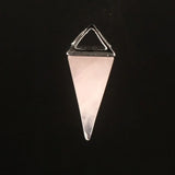 Unisex Quartz Triangle Crystal Pendant Healing Faceted Stone