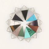 Unisex Quartz Triangle Crystal Pendant Healing Faceted Stone