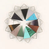 Unisex Quartz Triangle Crystal Pendant Healing Faceted Stone
