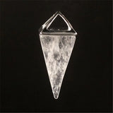 Unisex Quartz Triangle Crystal Pendant Healing Faceted Stone
