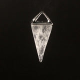 Unisex Quartz Triangle Crystal Pendant Healing Faceted Stone