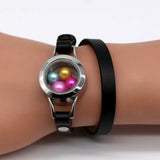 Waterproof Locket Red Leather Bracelet 7 Colors