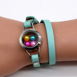 Waterproof Locket Red Leather Bracelet 7 Colors