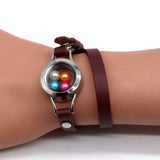 Waterproof Locket Red Leather Bracelet 7 Colors