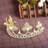 Wedding Crystal Faux Pearl Tiara Crowns Princess Queen Pageant Rhinestone Veil