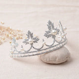 Wedding Crystal Faux Pearl Tiara Crowns Princess Queen Pageant Rhinestone Veil