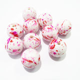 Solid Spray Hotpink&Red Splatter Beads for Jewelry