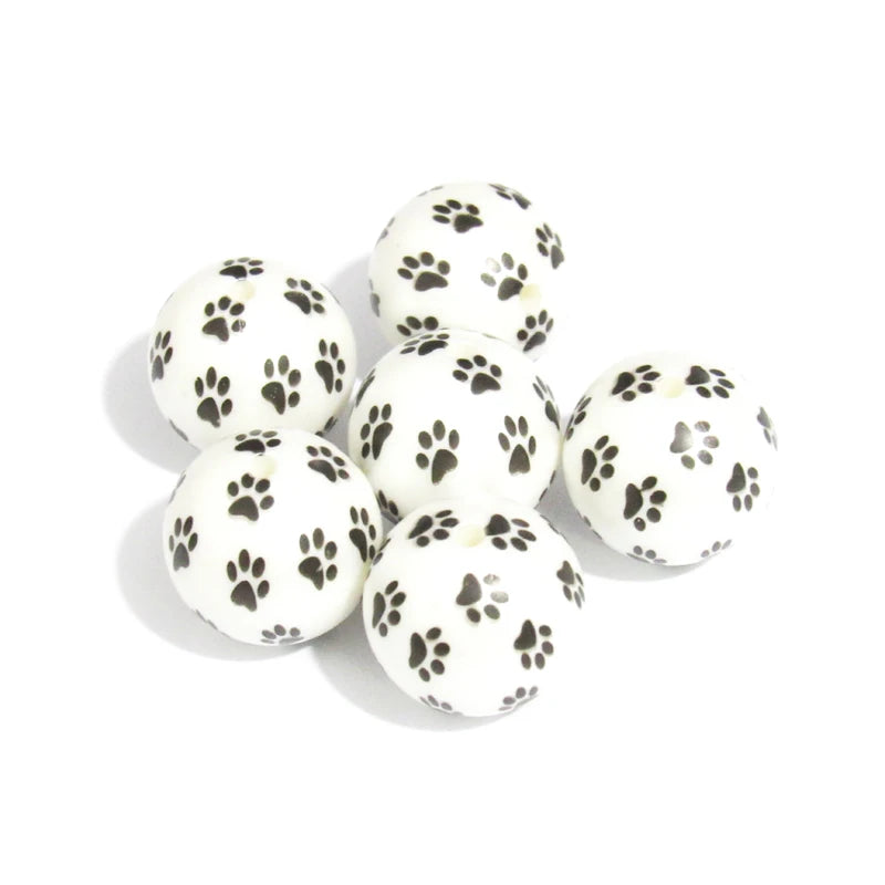 20mm 100pcs Acrylic Little Paws Beads for Necklace