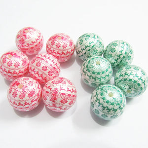 100pcs 20mm Matte Pearl Christmas Deer Beads for Chunky Kids Necklace