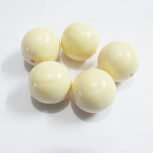 100pcs 20mm Stripe/Grid Ivory Beads For Jewelry Making
