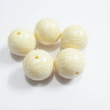100pcs 20mm Stripe/Grid Ivory Beads For Jewelry Making