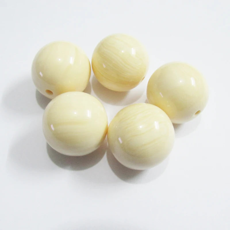 100pcs 20mm Stripe/Grid Ivory Beads For Jewelry Making