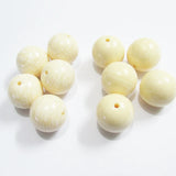 100pcs 20mm Stripe/Grid Ivory Beads For Jewelry Making