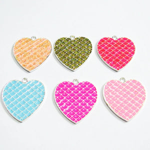 10pcs/lot Fish Scale Stripe Pendants For Chunky Necklace
