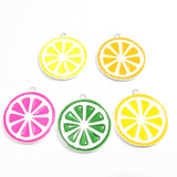 10pcs/lot Enamel Slice Lemon/Fruit Pendants for Jewelry Making