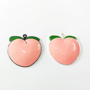 10pcs/lot Enamel Peach/Fruit Pendants for Jewelry/Kids Necklace