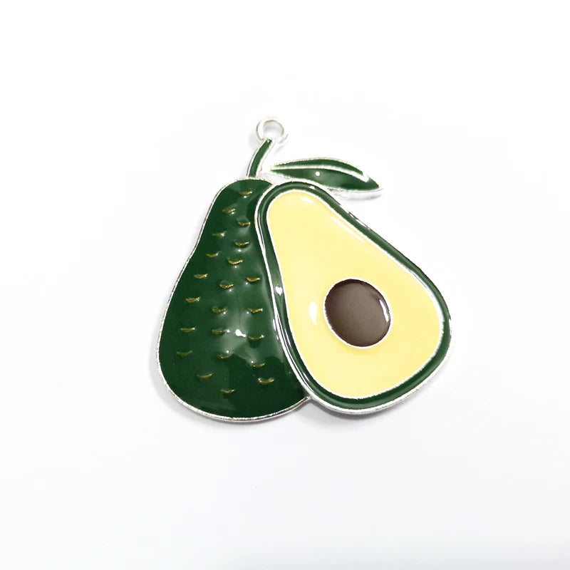 10pcs Avocado/Fruit Enamel Pendants for Jewelry Making