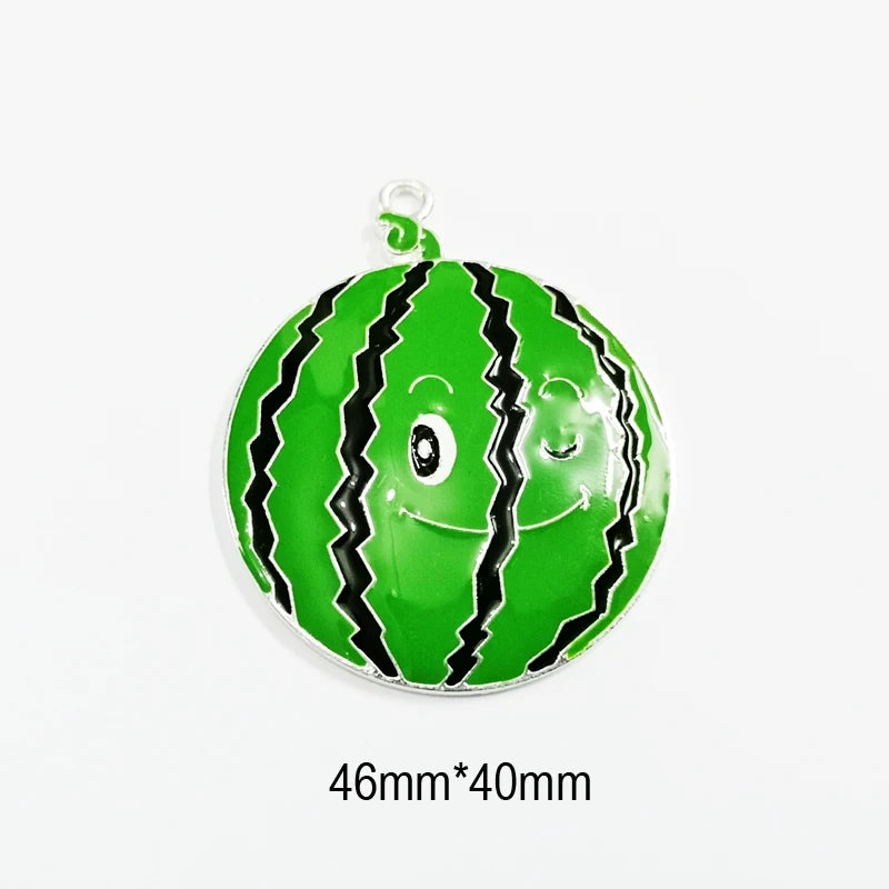10pcs/lot All Enamel Watermelon/Fruit Pendants For Jewelry Making