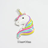 10pcs/lot Enamel Rainbow Unicorn Pendants Chunky Kids Necklace
