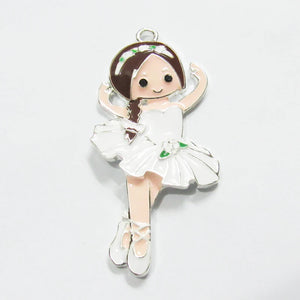10pcs Ballet Girl Pendant For Chunky Kids Necklace