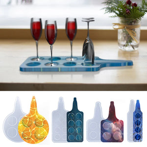 Epoxy Wine Glass Tray Mold DIY Home Office Decor Making Mould