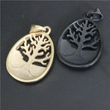 Living Life Tree Pendant 316L Stainless Steel Golden Tree Pendant