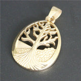 Living Life Tree Pendant 316L Stainless Steel Golden Tree Pendant