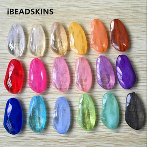 85pcs Acrylic Oval Beads 45X22mm Marble Effect