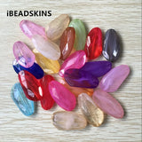 85pcs Acrylic Oval Beads 45X22mm Marble Effect