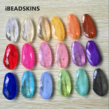 85pcs Acrylic Oval Beads 45X22mm Marble Effect