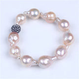 Large Keshi Pearl Bracelet 13-14mm Freshwater Baroque Pearls Unique