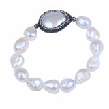 Large Keshi Pearl Bracelet 13-14mm Freshwater Baroque Pearls Unique