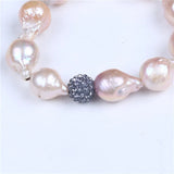 Large Keshi Pearl Bracelet 13-14mm Freshwater Baroque Pearls Unique