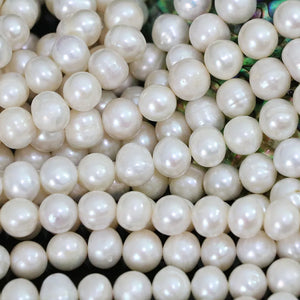 9-10mm Natural Freshwater Round Pearl DIY Necklace Bracelet Beads