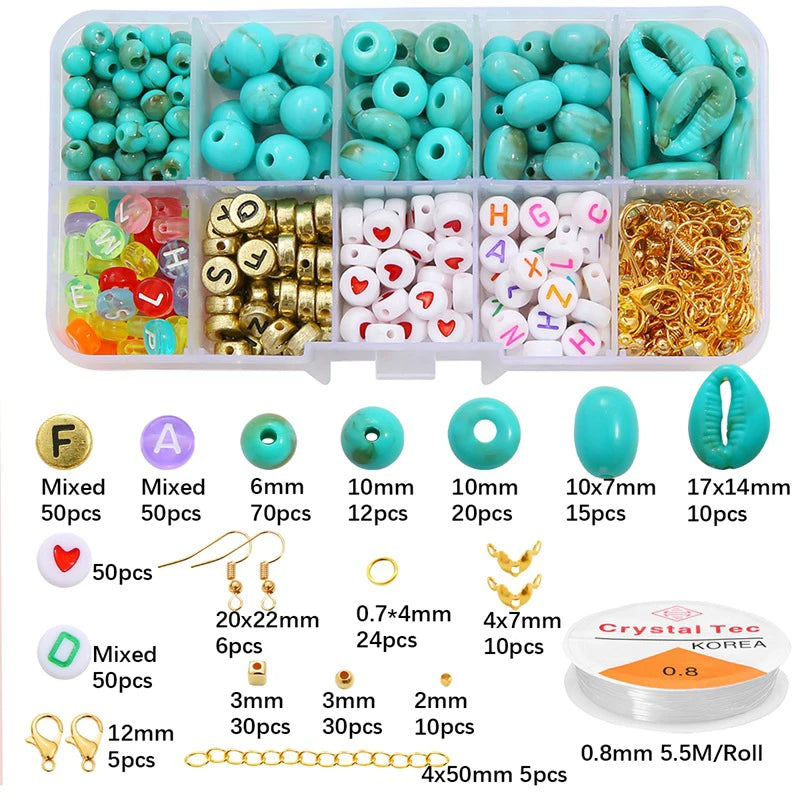 Turquoise Beads Set for Earrings & Crafts DIY